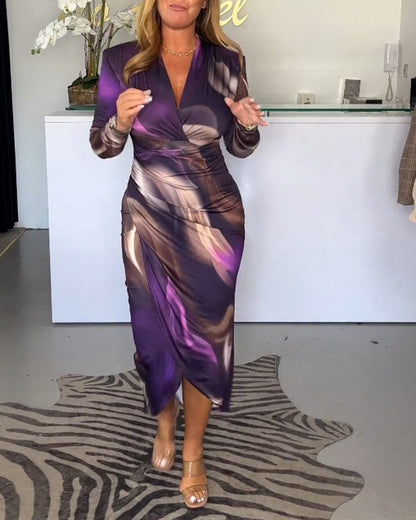 Robe élégante femme col en V