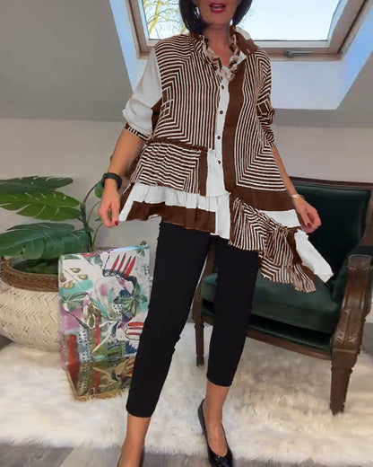 Chemise unique au design patchwork coloré