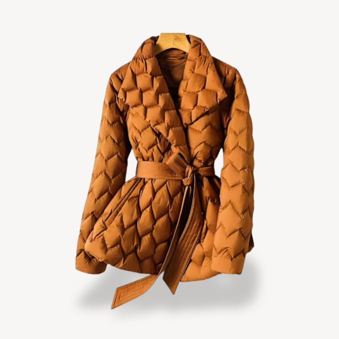 Doudoune matelassée pour femme avec ceinture