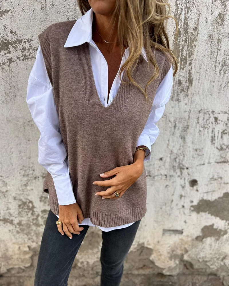 Gilet en maille souple pour femme