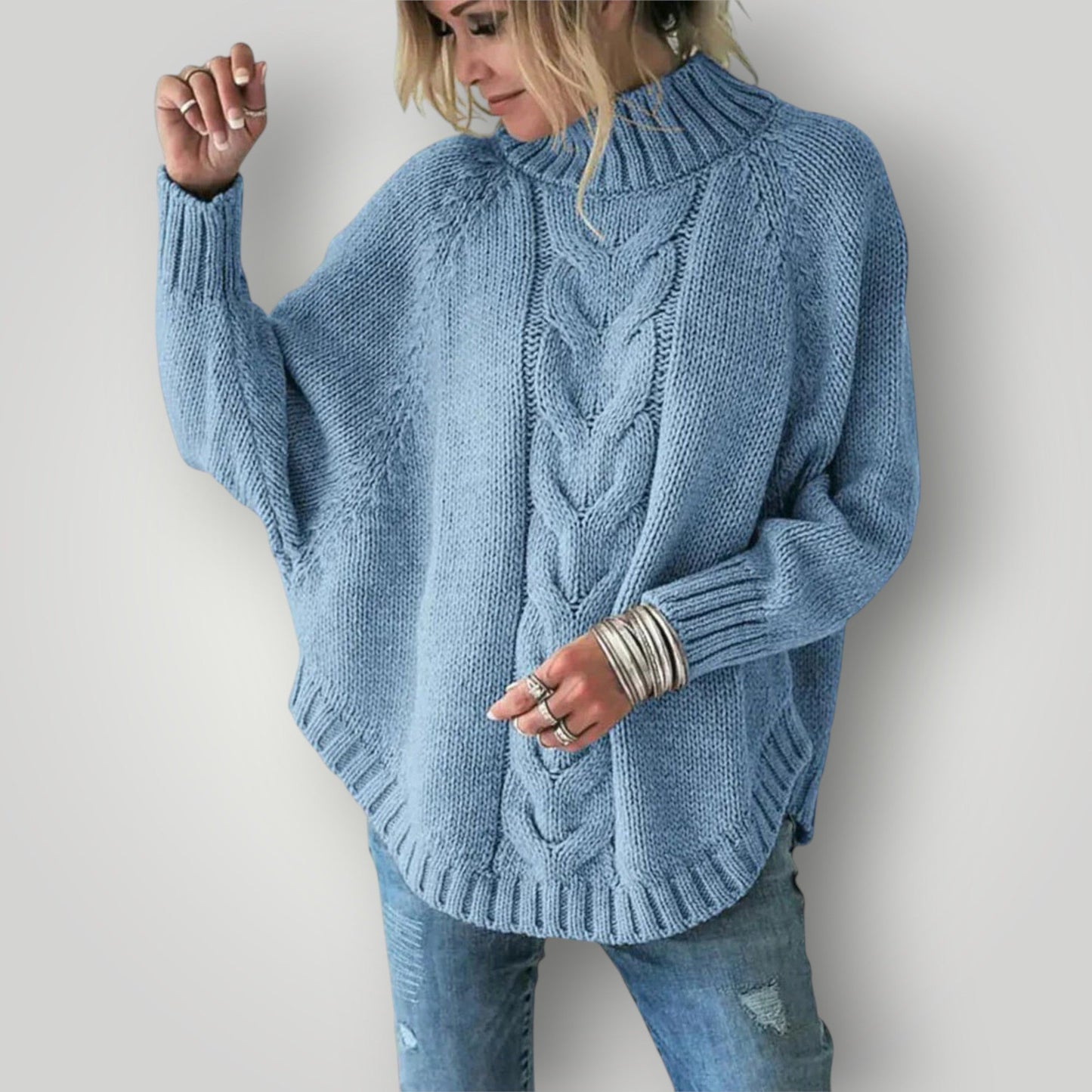 Pull tricoté pour femme, col roulé, chaud pour l'hiver