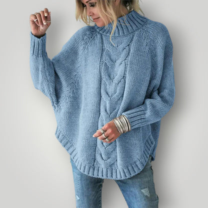 Pull tricoté pour femme, col roulé, chaud pour l'hiver