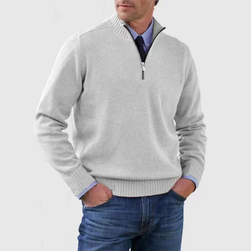 Pull Homme Demi-Zip Confortable Moderne