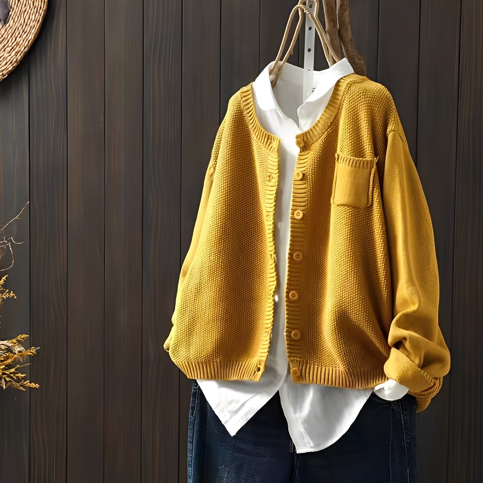 Elegante Strickjacke Damen Klassisch Geschnürt - IdealeKleiden