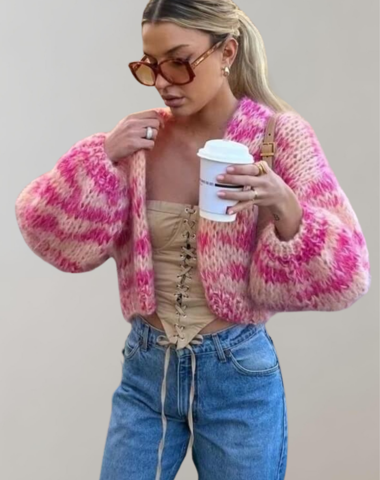 Cardigan oversize multicolore douillet