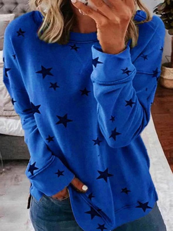 Robe pull d'hiver chaude | Pull à col rond avec motif étoile pour femme