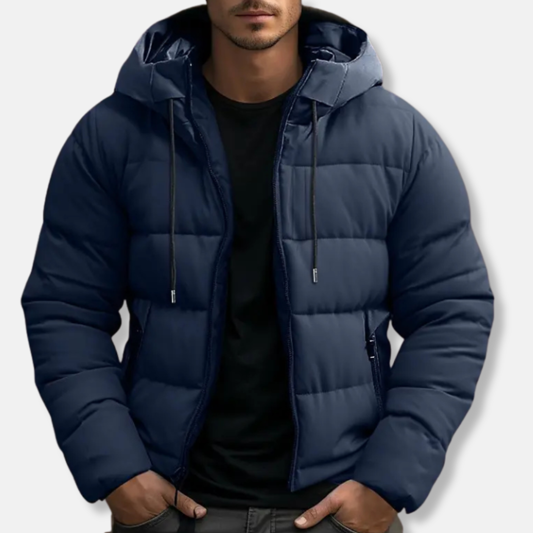 Warmes Winterkleid | Steppjacke Damen Kurz mit Kapuze und Reißverschluss - IdealeKleiden