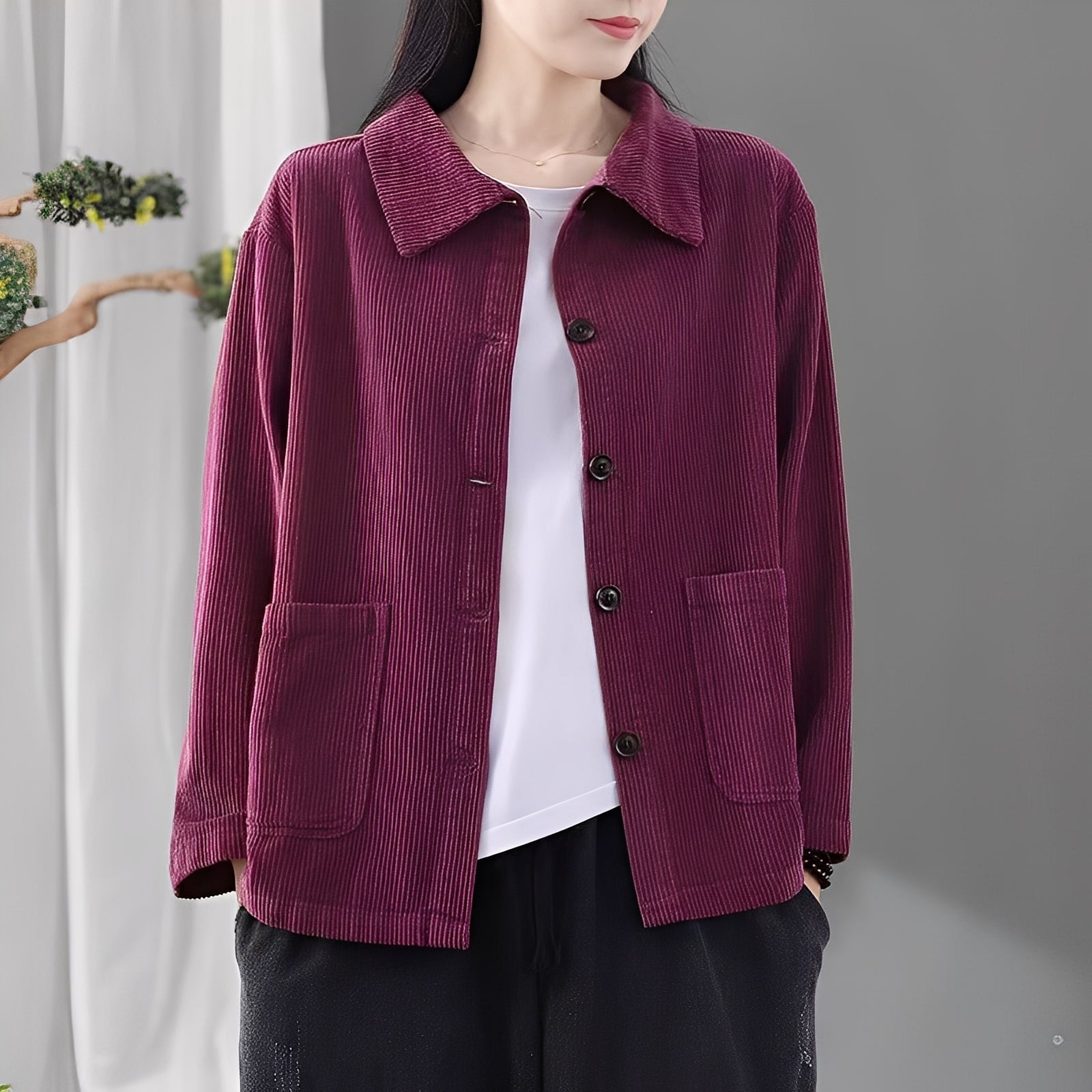 Praktische Freizeitjacke Damen mit Taschen - IdealeKleiden