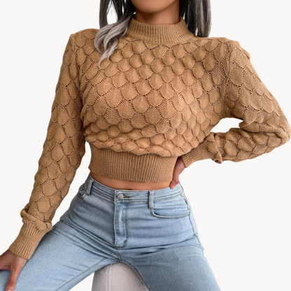Weicher Rollkragenpullover Damen Bronze - IdealeKleiden