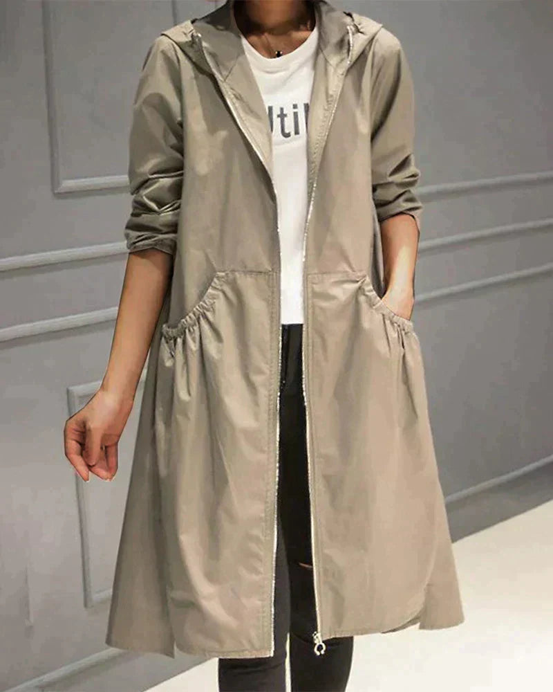 Stylische Damenjacke Kapuze Leicht - IdealeKleiden