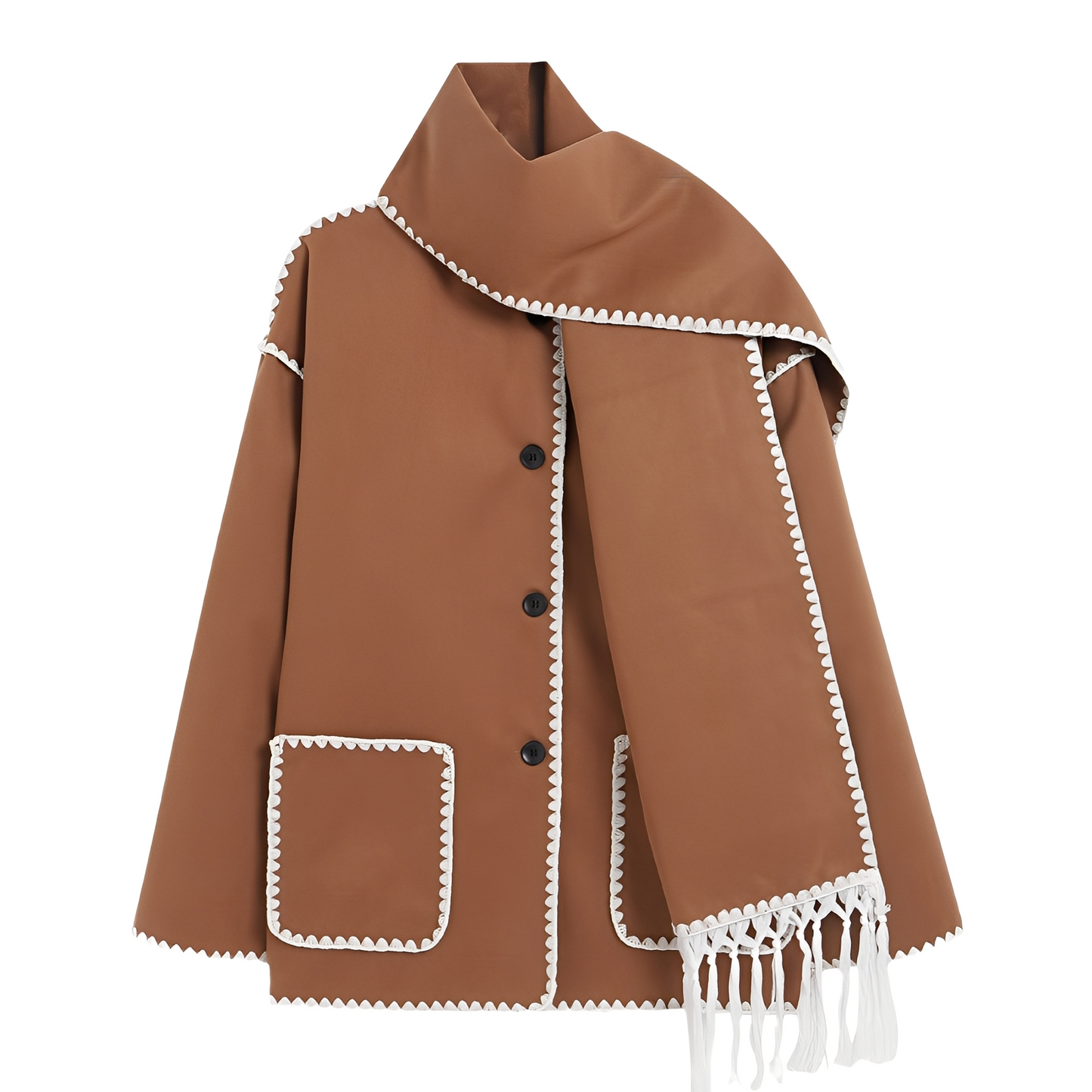 Élégante veste en laine pour femme à col châle