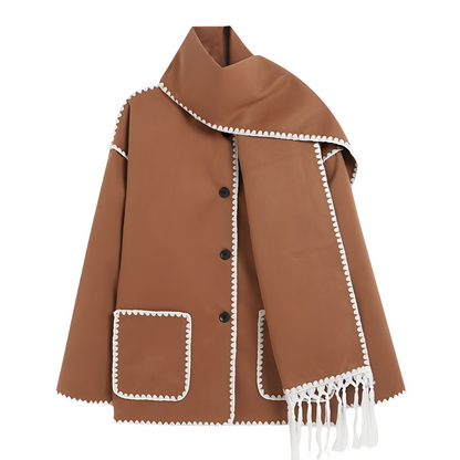 Élégante veste en laine pour femme à col châle