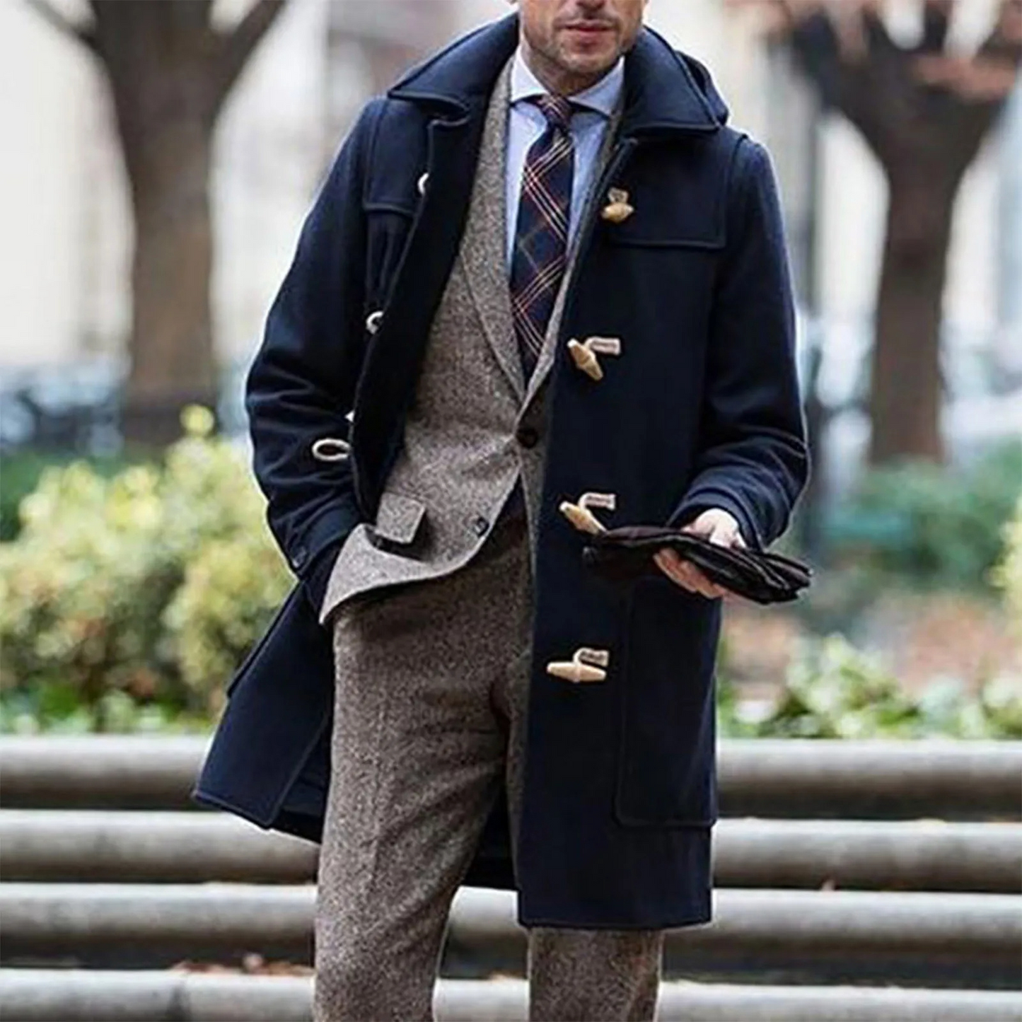 Manteau en laine classique élégant pour hommes