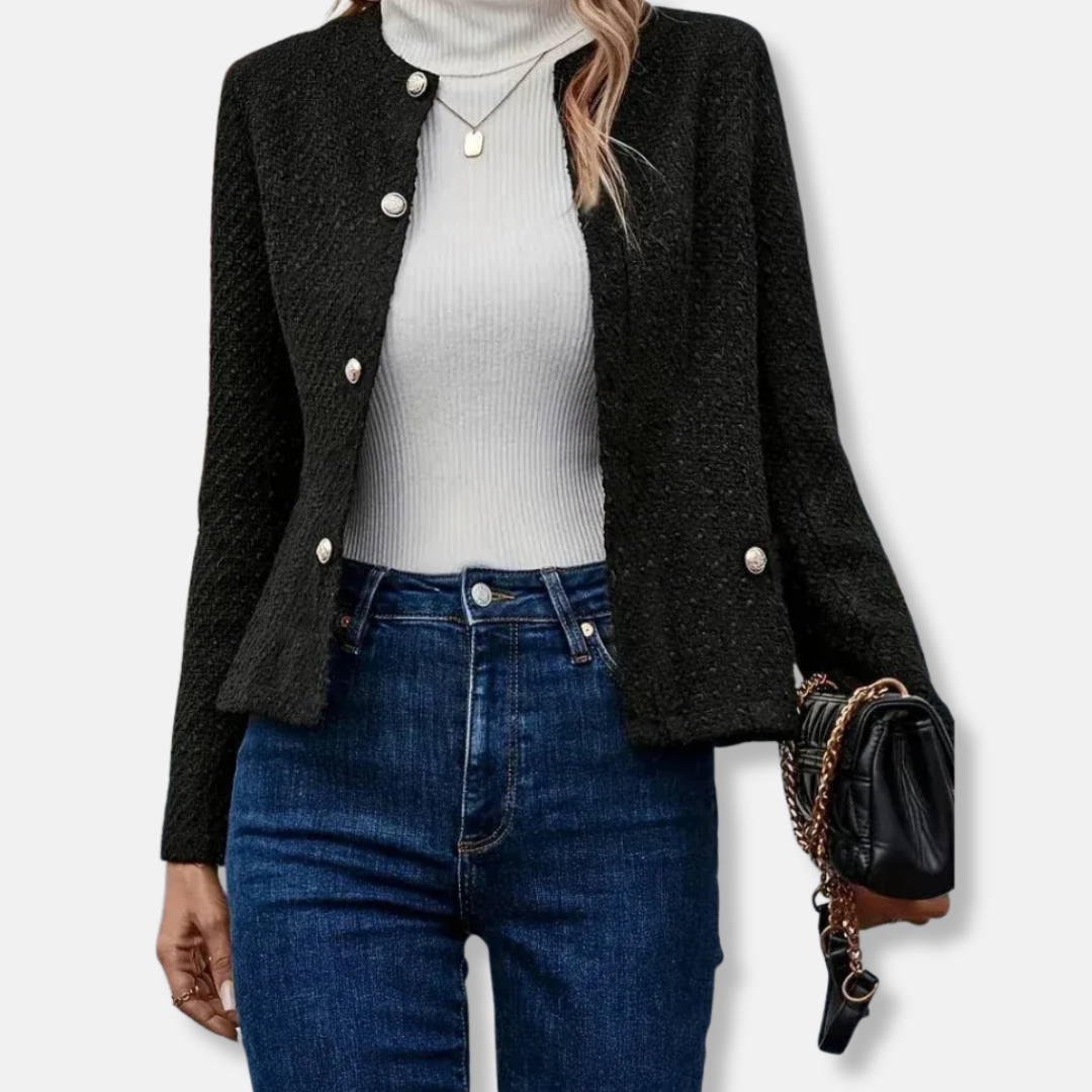 Veste élégante pour homme, sans col, à boutons