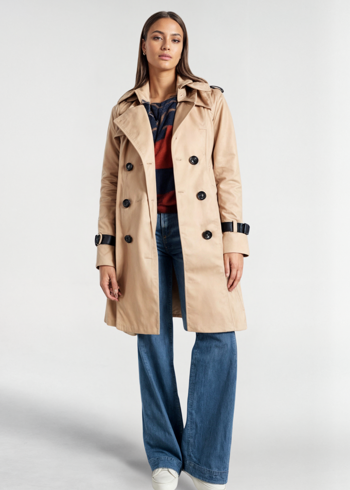 Élégant Manteau Trench Croisé pour Femme