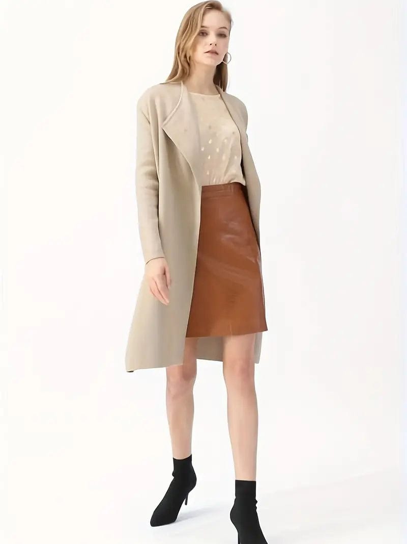 Elegante Midikleid Damen Herbst Modell - IdealeKleiden