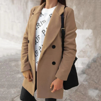 Eleganter Damen Wintermantel Woll - IdealeKleiden