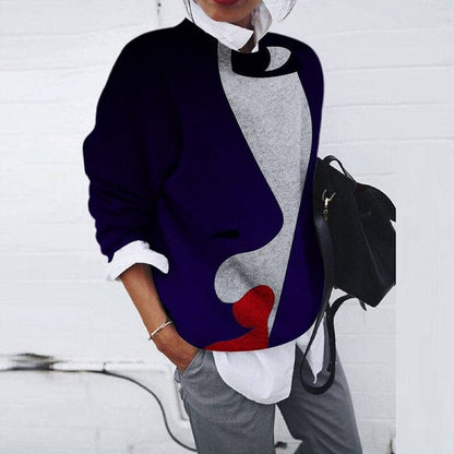 Sweat-shirt confortable avec imprimé graphique et col rond