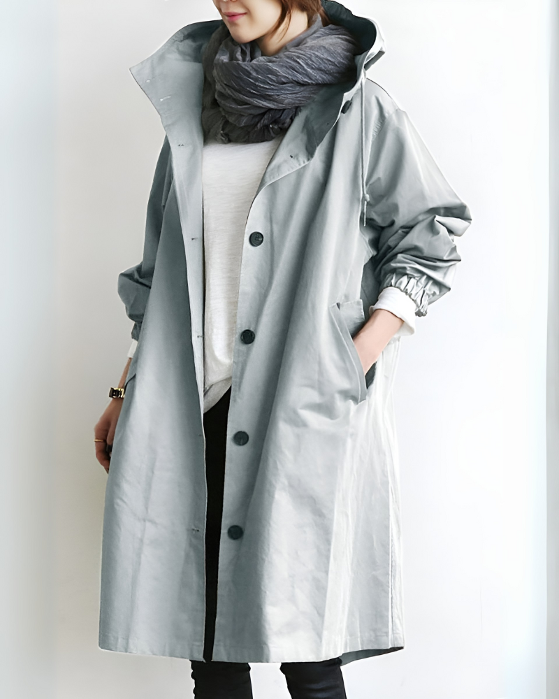 Trench-coat élégant pour femme avec capuche