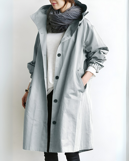 Trench-coat élégant pour femme avec capuche