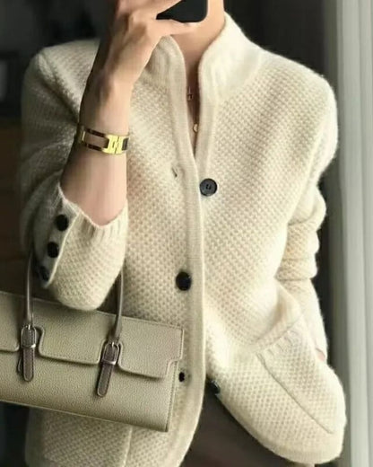 Damen Wollpulloverjacke Warm & Bequem - IdealeKleiden