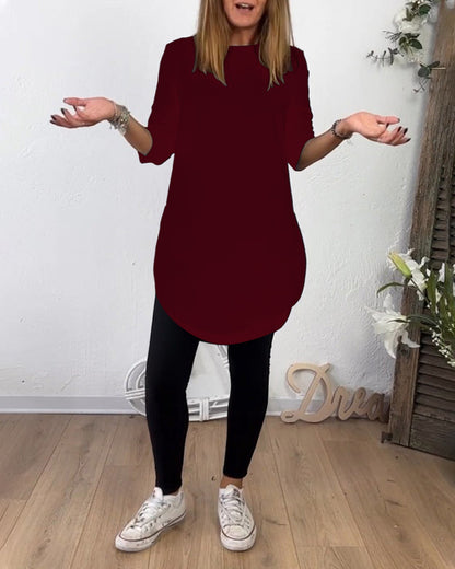 Robe femme col rond élégance