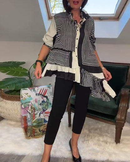 Chemise unique au design patchwork coloré