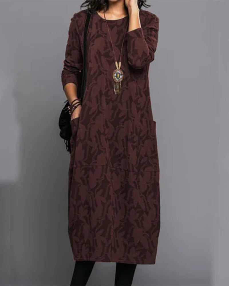 Élégante robe à manches longues avec poches