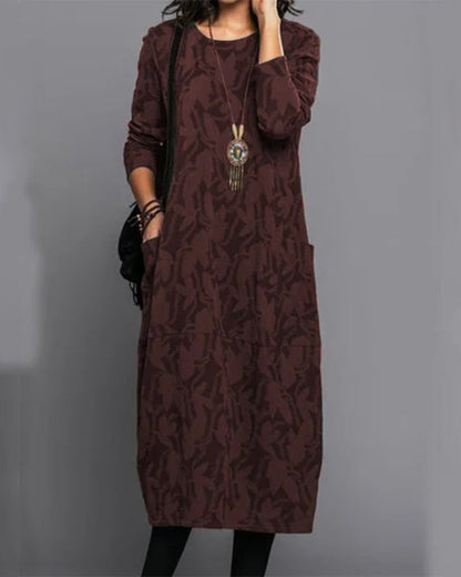 Élégante robe à manches longues avec poches