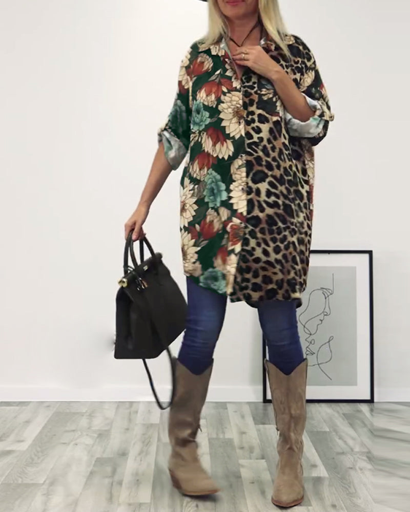Chemise stylée imprimé léopard Tendance