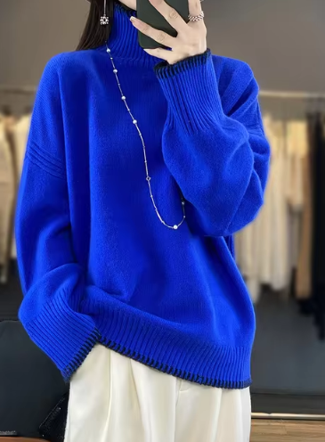 Bequeme Rollkragenpullover Damen Mode - IdealeKleiden