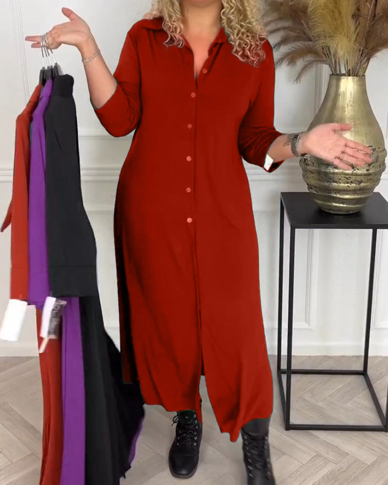 Robe chemise élégante boutonnée