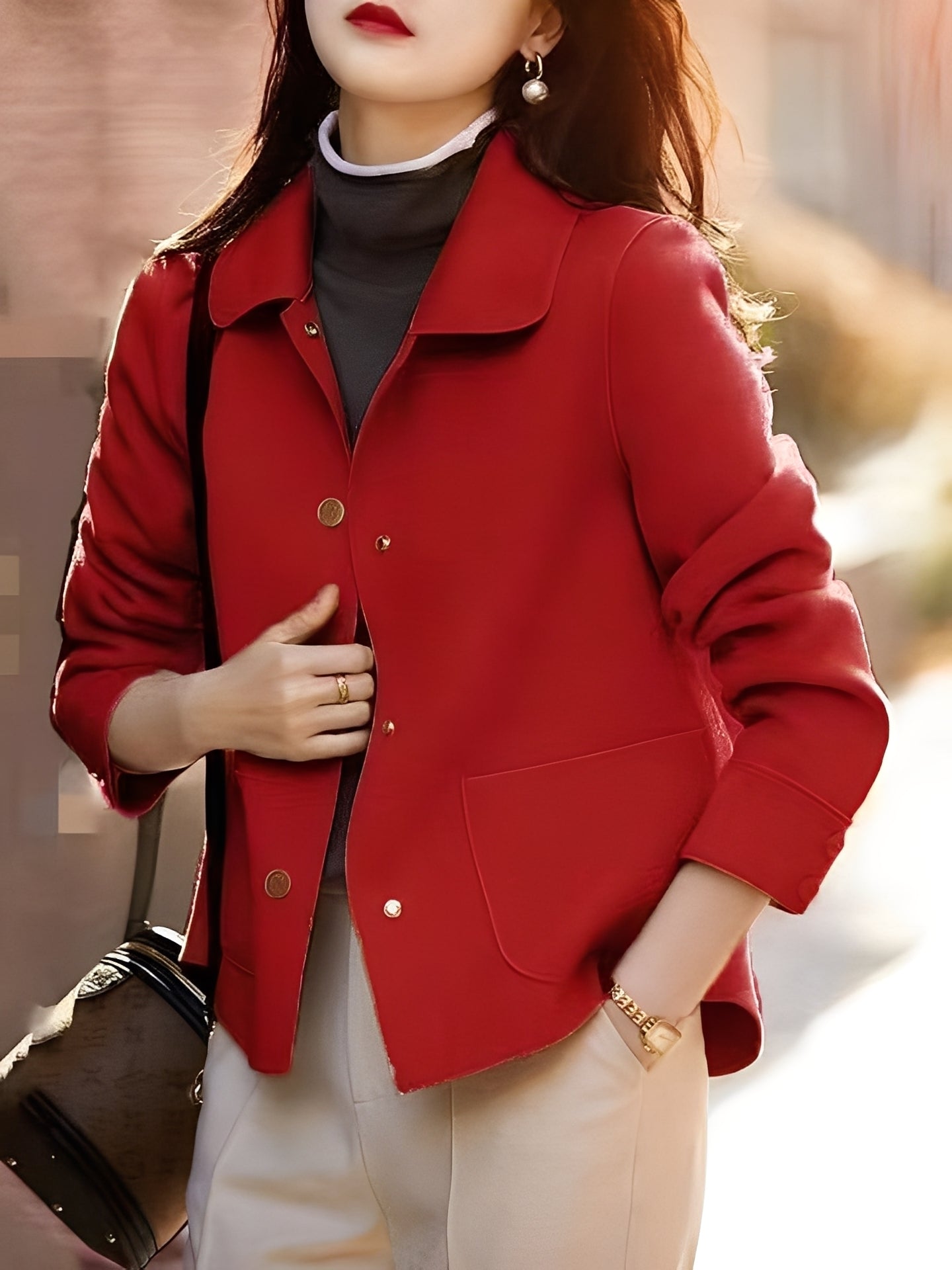 Élégante veste d'hiver pour femme avec boutons