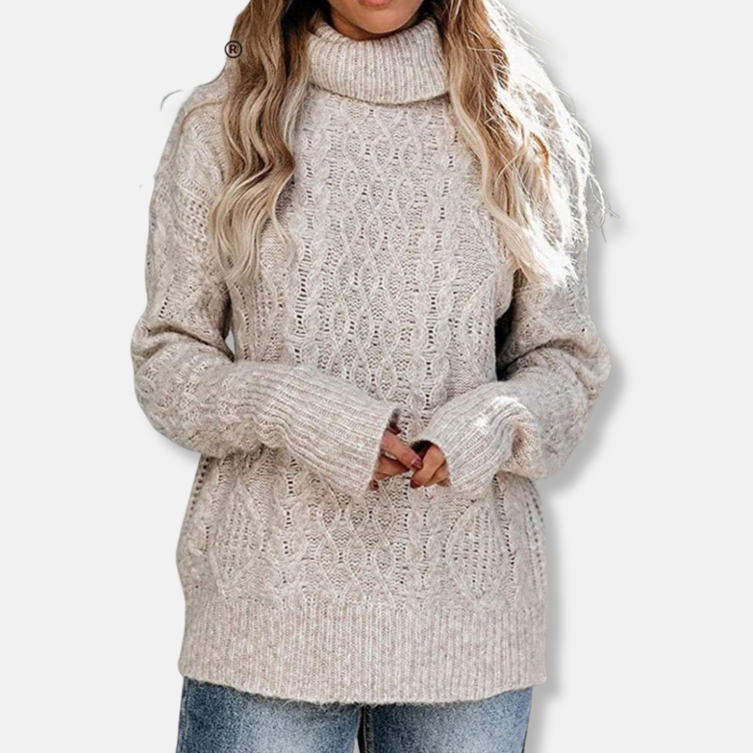 Pull à col roulé doux pour femmes Tunique