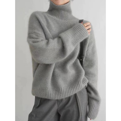 Sweat-shirt col roulé chaud femme