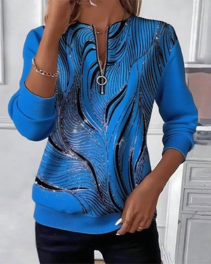 Robe Tendance Décontractée Imprimée Fermeture éclair
