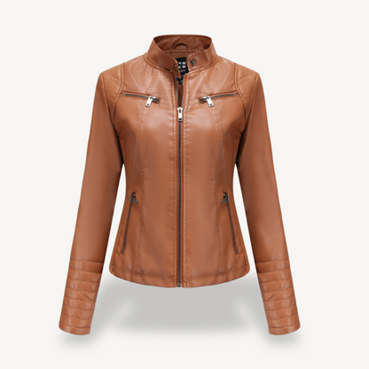 Blouson en cuir élégant pour femme style motard