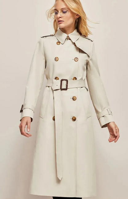 Élégant Manteau long femme Col revers
