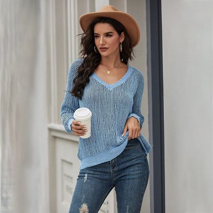 Pulls amples Tricot Manches longues Col en V