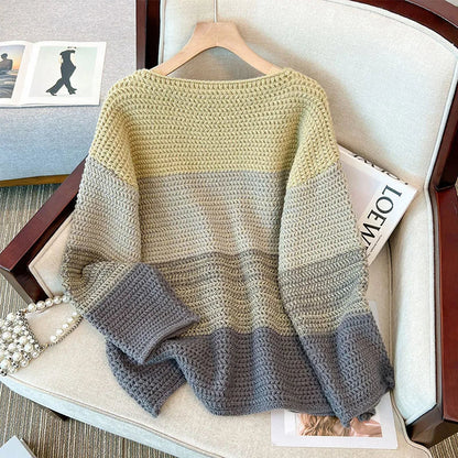 Pull oversize patchwork pour femme