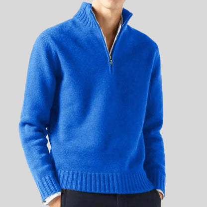 Pull de luxe pour homme à demi-fermeture éclair