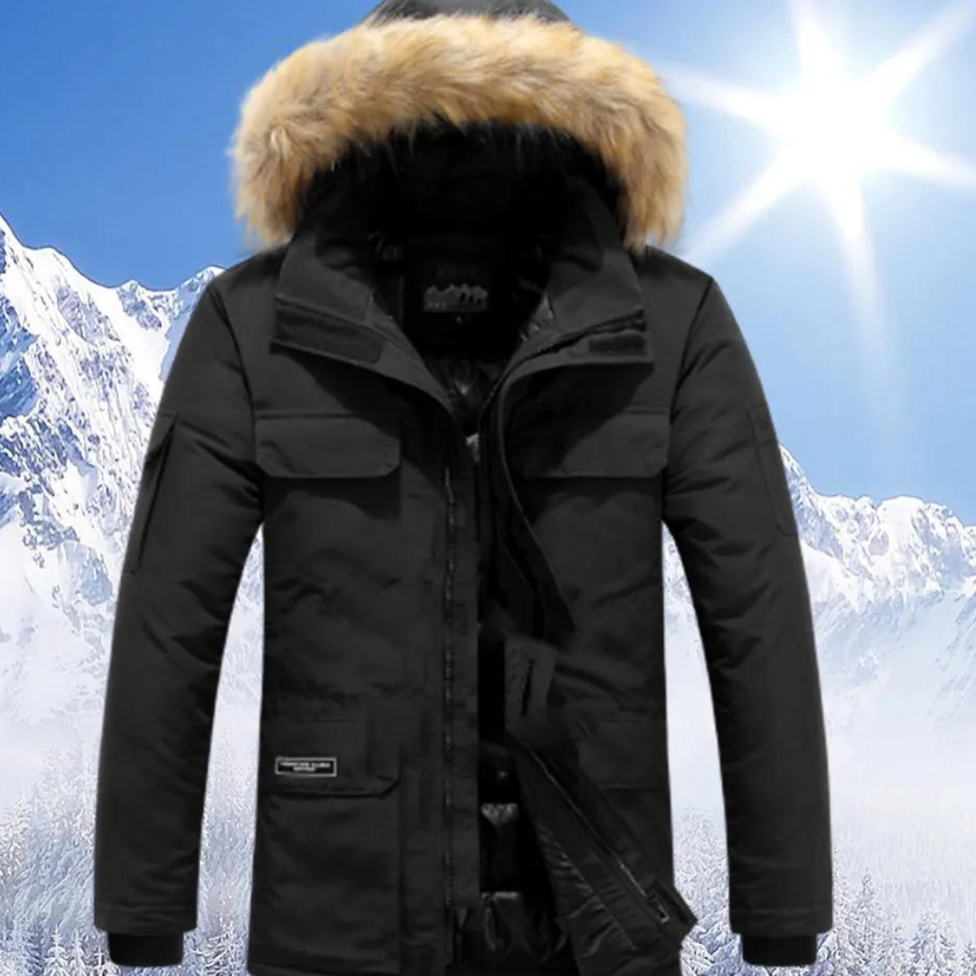 Parka d'hiver pour homme avec col en fourrure