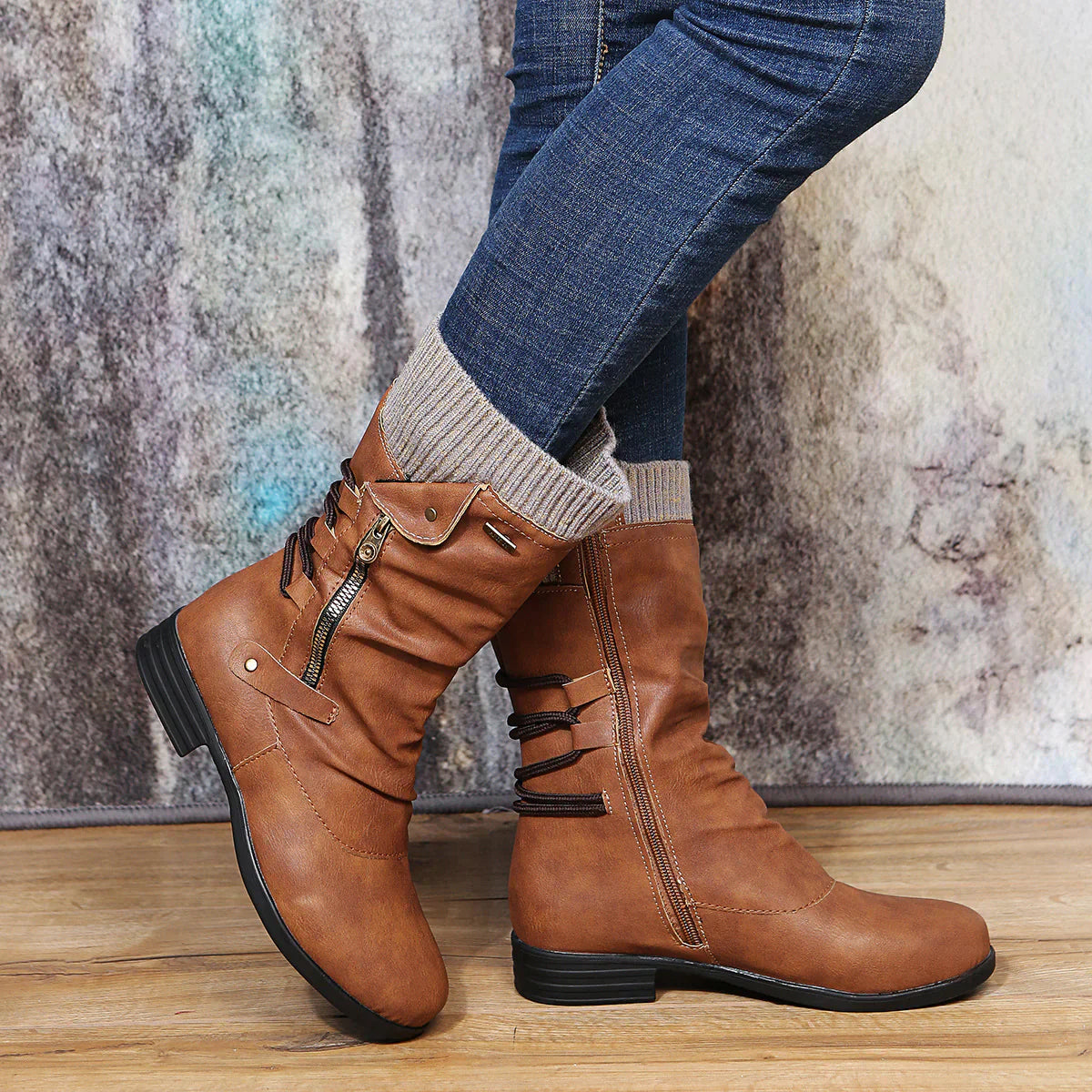 Lange Wollstiefel Damen Warm - IdealeKleiden