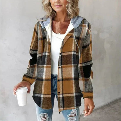 Veste femme tendance motif carreaux été
