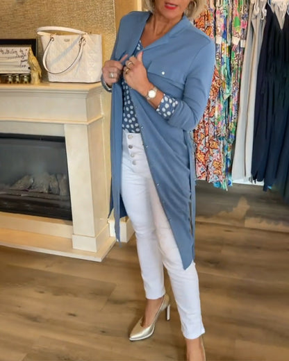 Manteau femme élégant couleur unie
