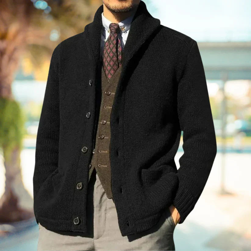 Finn gilet en maille avec boutons et poches