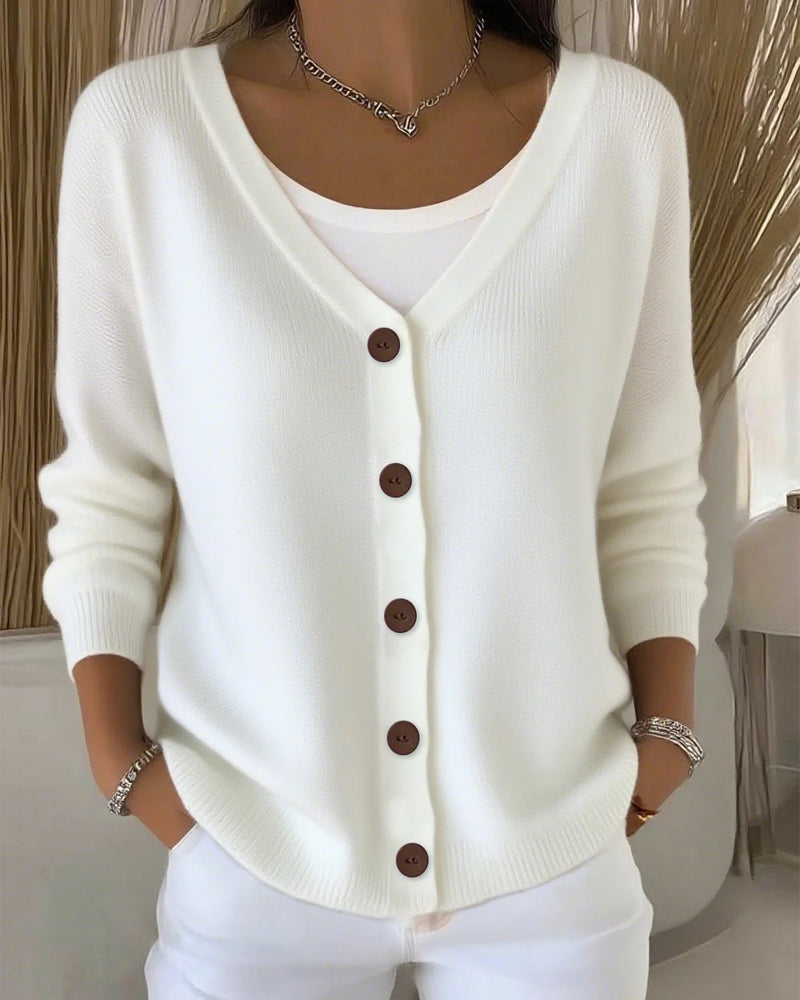 Robe élégante femme unie à boutons