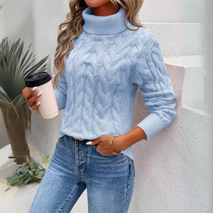 Pull doux pour femme, style maille torsadée
