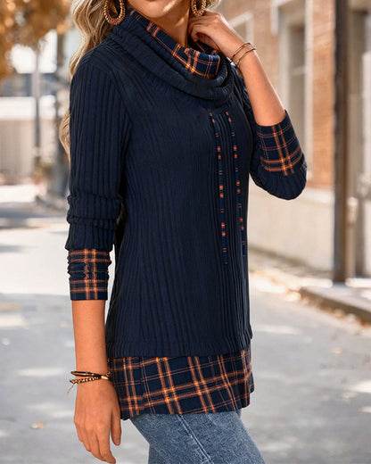 Haut de loisir tendance avec surpiqûres contrastantes
