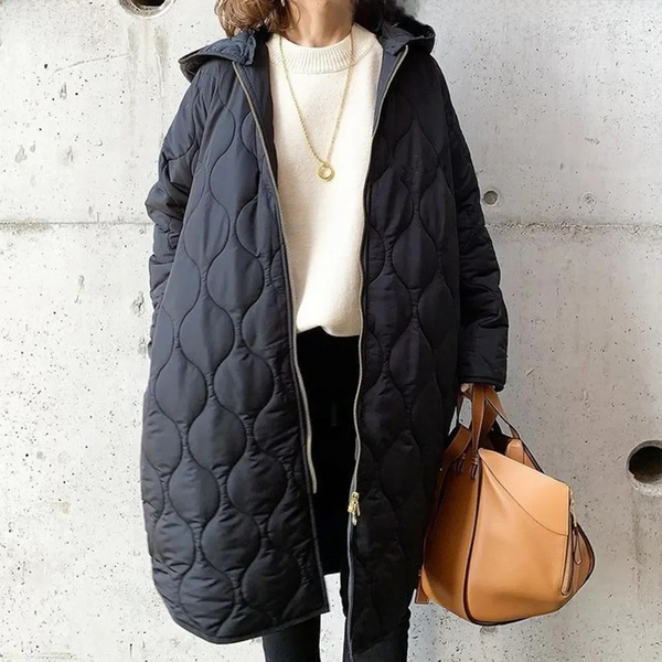 Veste d'hiver pour femme, matelassée et stylée à capuche